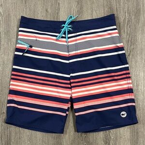 Vineyard Vines Men's Swim Trunk Board Shorts Americana Stripe 1M0406 Size 32